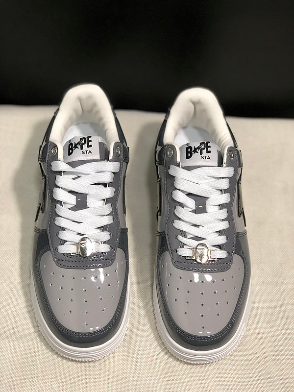 BAPE STA Low Sneakers – Grey/Black/White