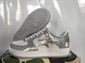BAPE STA Low-Top Sneakers – Metallic Silver/White